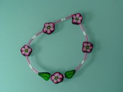 B004 Pink Flower Bracelet