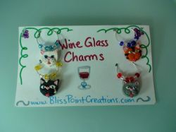 Cat Wine Glass Charms-Set 1